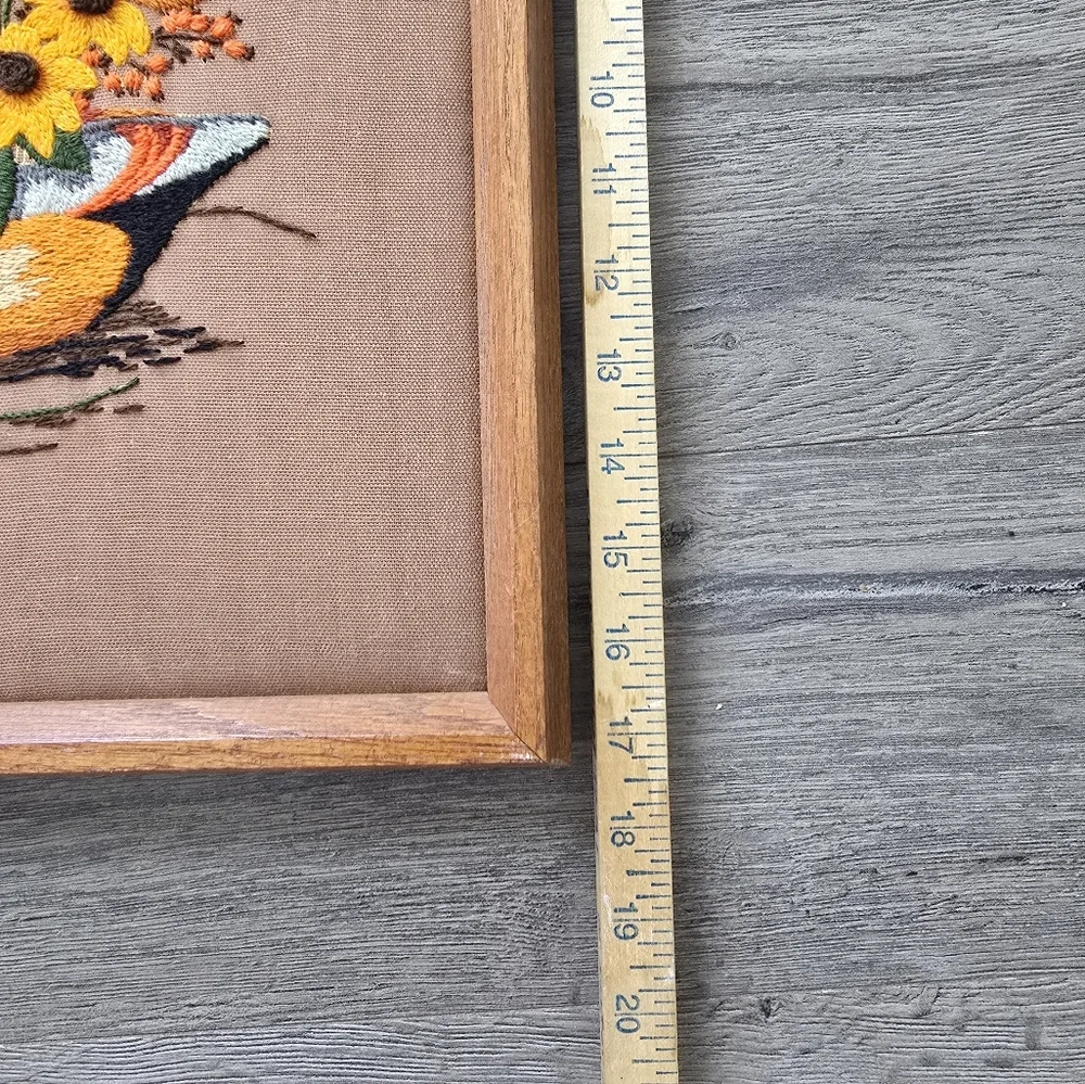 Vintage Handmade Framed Duck Needlepoint 3D Art Deco Cabin Geese Goose - Picture 5 of 8